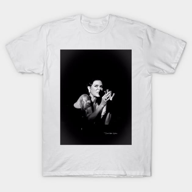 Beth Hart - Portrait - Black and White T-Shirt by davidbstudios